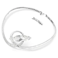 Matrix choker, Baguette cut, White, Rhodium plated by SWAROVSKI