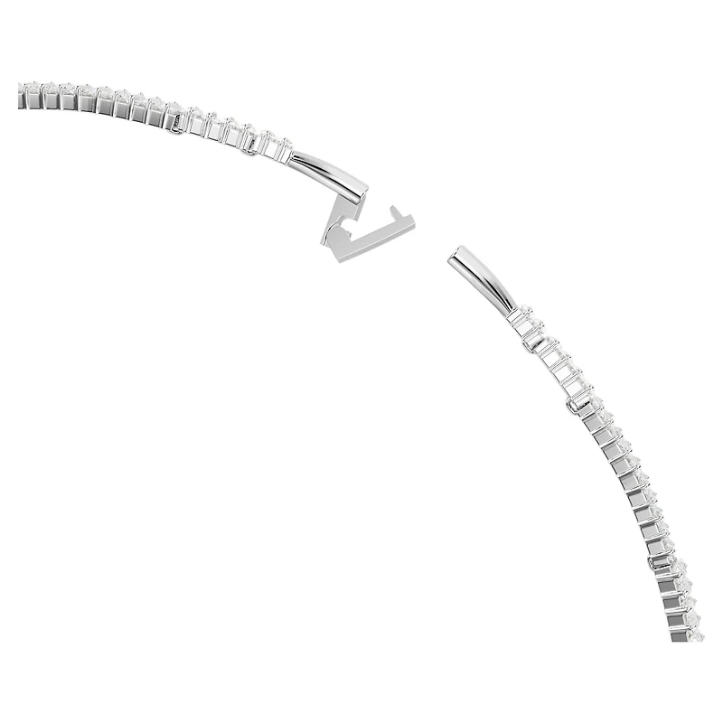 Matrix choker, Baguette cut, White, Rhodium plated by SWAROVSKI