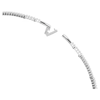 Matrix choker, Baguette cut, White, Rhodium plated by SWAROVSKI
