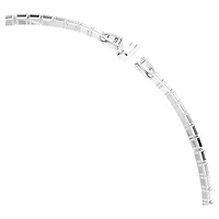 Matrix necklace, Baguette cut, White, Rhodium plated by SWAROVSKI