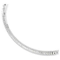 Matrix necklace, Baguette cut, White, Rhodium plated by SWAROVSKI