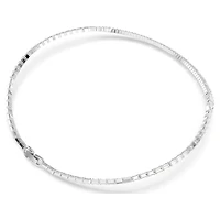 Matrix necklace, Baguette cut, White, Rhodium plated by SWAROVSKI