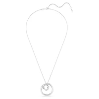 Matrix pendant, Baguette cut, White, Rhodium plated by SWAROVSKI