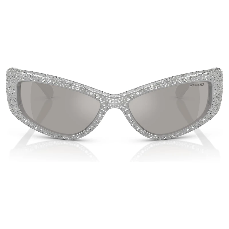 Sunglasses, Mask shape, SK6027, Silver tone by SWAROVSKI