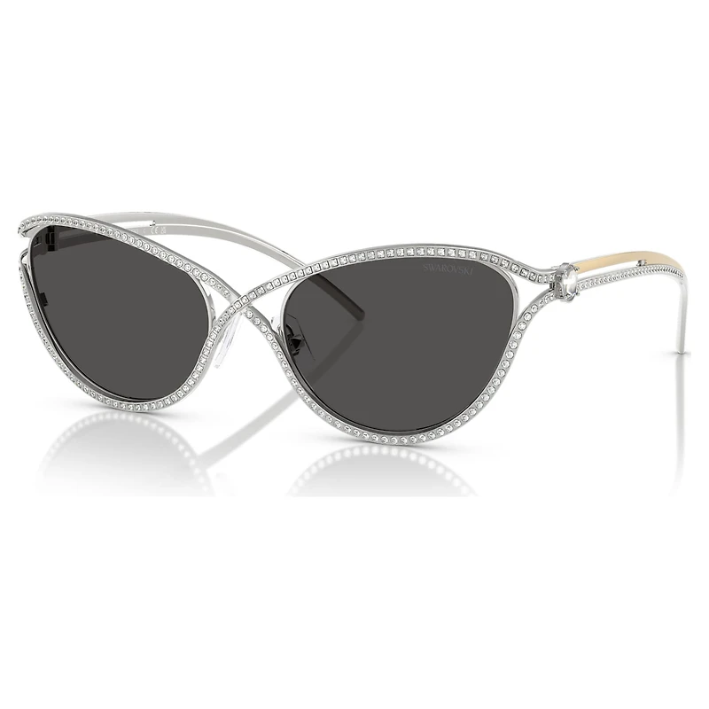 Sunglasses, Cat-Eye shape, SK7025, Silver Tone by SWAROVSKI