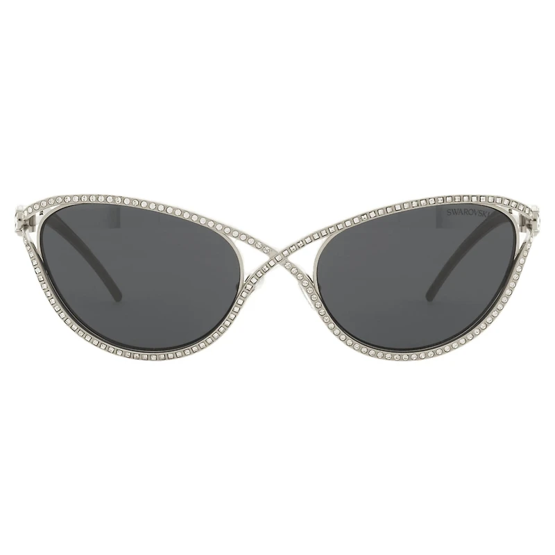 Sunglasses, Cat-Eye shape, SK7025, Silver Tone by SWAROVSKI