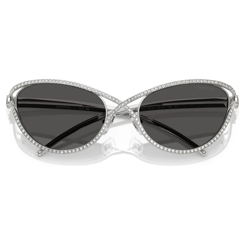 Sunglasses, Cat-Eye shape, SK7025, Silver Tone by SWAROVSKI