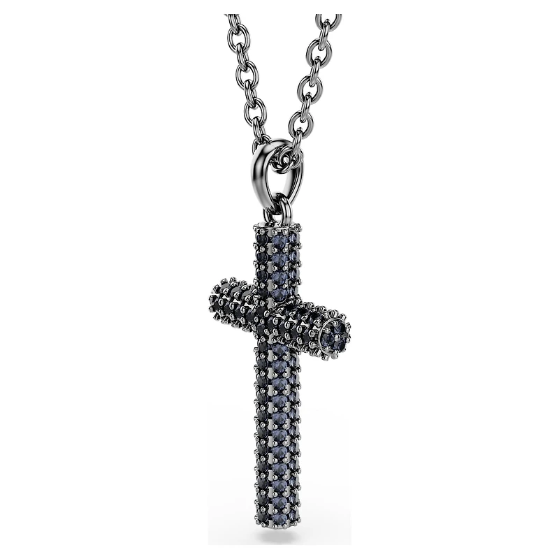Insigne pendant, Cross, Grey, Ruthenium plated by SWAROVSKI