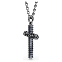 Insigne pendant, Cross, Grey, Ruthenium plated by SWAROVSKI