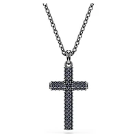 Insigne pendant, Cross, Grey, Ruthenium plated by SWAROVSKI