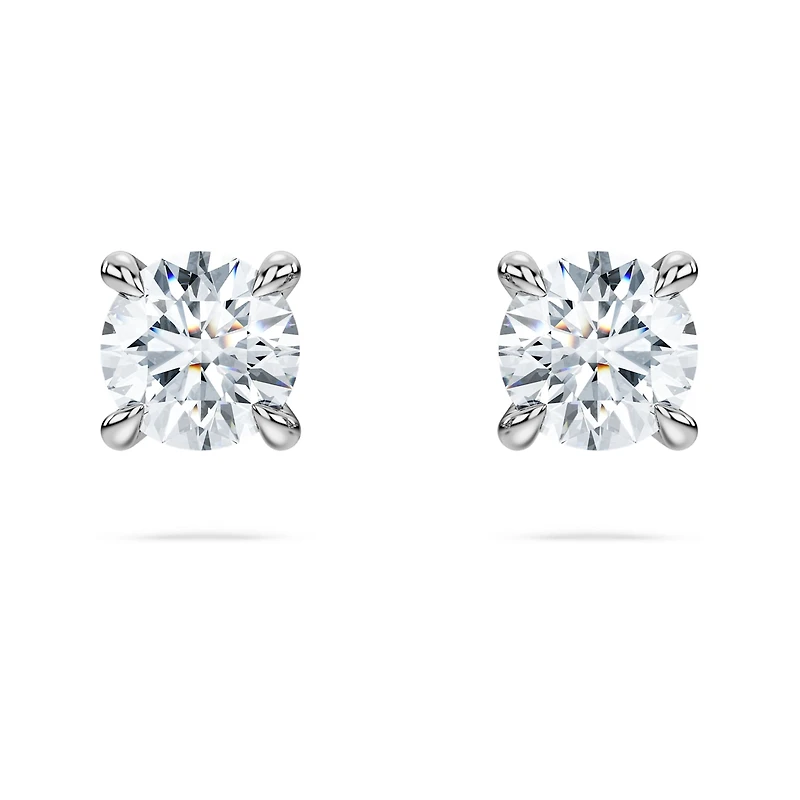 Eternity stud earrings, Lab-grown diamonds 0.5 ct tw, Round shape, Sterling silver by SWAROVSKI