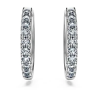 Eternity hoop earrings, Lab-grown diamonds 0.5 ct tw, Round shape, Sterling silver by SWAROVSKI