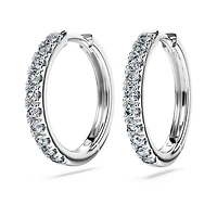Eternity hoop earrings, Lab-grown diamonds 0.5 ct tw, Round shape, Sterling silver by SWAROVSKI