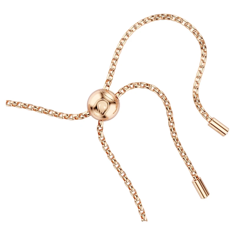 Constella bracelet, Crystal pearl, Round cut, White, 18K rose gold finish