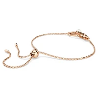 Constella bracelet, Crystal pearl, Round cut, White, 18K rose gold finish