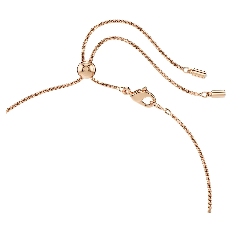 Constella pendant, Crystal pearl, Round cut, White, 18K rose gold finish