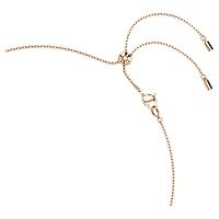 Constella necklace, Crystal pearl, Round cuts, White, 18K rose gold finish