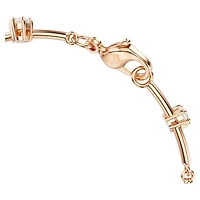 Constella bracelet, Crystal pearl, Round cuts, White, 18K rose gold finish