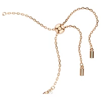 Matrix bracelet, Crystal pearl, Round cuts, White, 18K rose gold finish