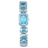 Watch, Octagon cut bracelet, Blue, Stainless steel by SWAROVSKI