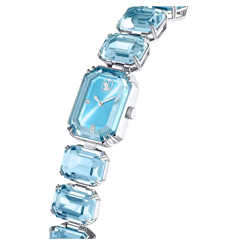 Watch, Octagon cut bracelet, Blue, Stainless steel by SWAROVSKI