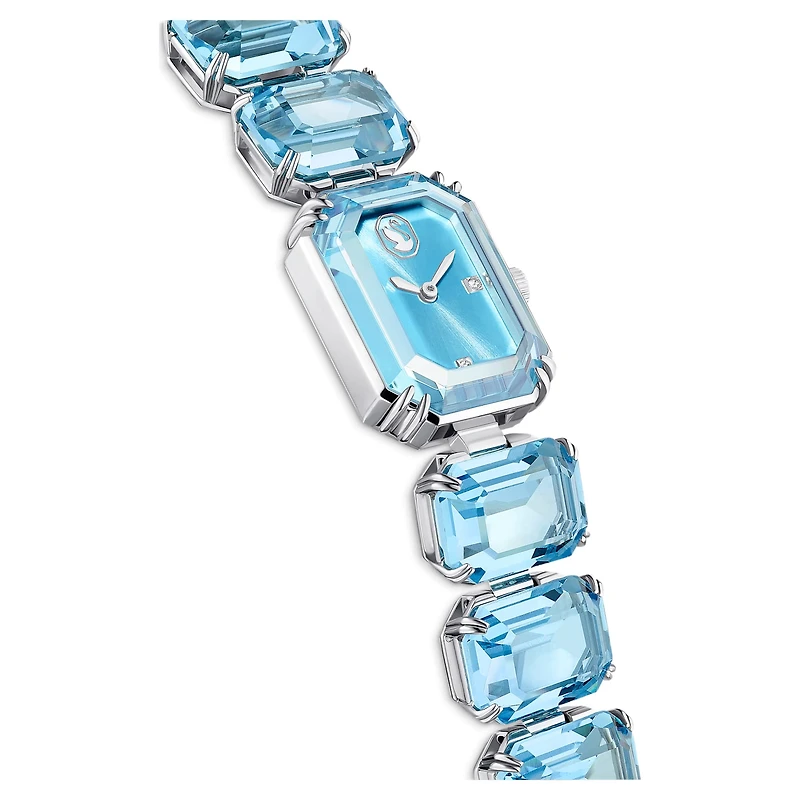 Watch, Octagon cut bracelet, Blue, Stainless steel by SWAROVSKI