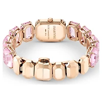 Watch, Octagon cut bracelet, Pink, Rose gold-tone finish by SWAROVSKI