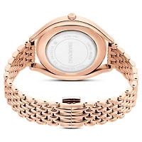 Crystalline aura watch, Swiss Made, Metal bracelet, Rose gold tone, Rose gold-tone finish by SWAROVSKI