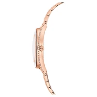 Crystalline aura watch, Swiss Made, Metal bracelet, Rose gold tone, Rose gold-tone finish by SWAROVSKI