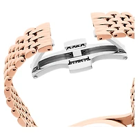 Crystalline aura watch, Swiss Made, Metal bracelet, Rose gold tone, Rose gold-tone finish by SWAROVSKI