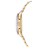 Octea chrono watch, Swiss Made, Metal bracelet, Gold tone, Champagne gold-tone finish by SWAROVSKI