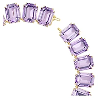 Millenia Tennis necklace, Oversized crystals, Octagon cut, Purple, Gold-tone plated by SWAROVSKI