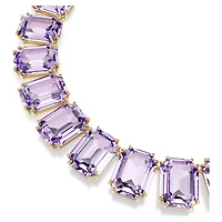 Millenia Tennis necklace, Oversized crystals, Octagon cut, Purple, Gold-tone plated by SWAROVSKI
