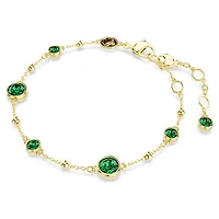 Imber bracelet, Round cut, Green, Gold-tone plated by SWAROVSKI