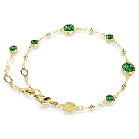 Imber bracelet, Round cut, Green, 18K gold finish