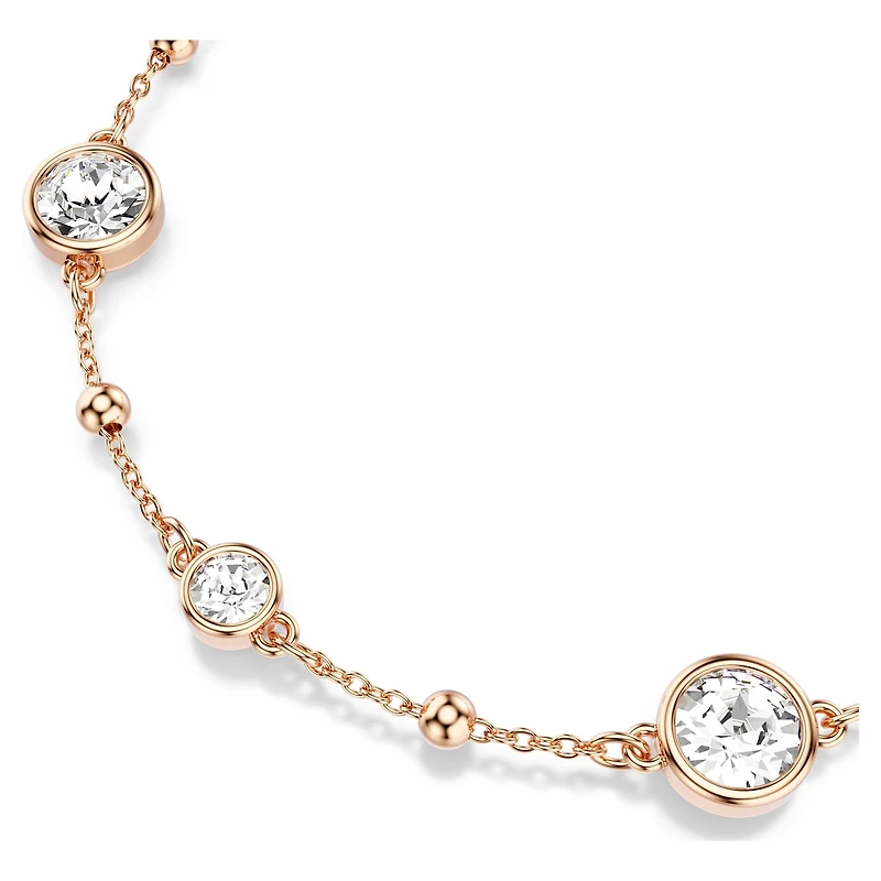 Imber bracelet, Round cut, White, 18K rose gold finish