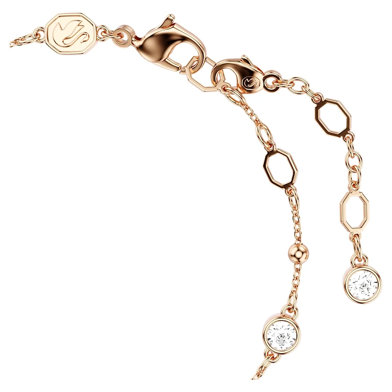 Imber bracelet, Round cut, White, 18K rose gold finish