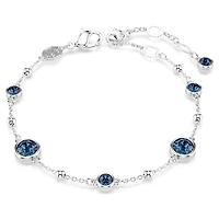 Imber bracelet, Round cut, Blue, Rhodium plated by SWAROVSKI