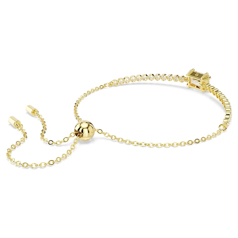 Matrix Tennis bracelet, Mixed cuts, Caramel, 18K gold finish