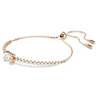 Matrix bracelet, Mixed cuts, White, Rose gold-tone plated by SWAROVSKI