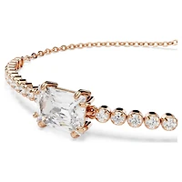 Matrix bracelet, Mixed cuts, White, Rose gold-tone plated by SWAROVSKI