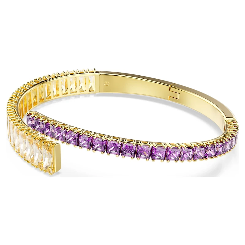 Matrix bangle, Mixed cuts, Multicoloured, Gold-tone plated by SWAROVSKI