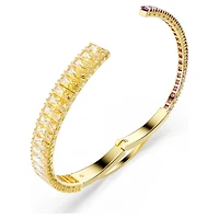 Matrix bangle, Mixed cuts, Multicoloured, 18K gold finish
