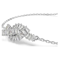 Matrix bracelet, Baguette cut, Knot, White, Rhodium plated by SWAROVSKI