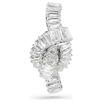 Matrix tack pin, Baguette cut, Knot, White, Rhodium plated by SWAROVSKI