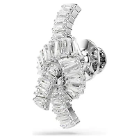 Matrix tack pin, Baguette cut, Knot, White, Rhodium plated by SWAROVSKI