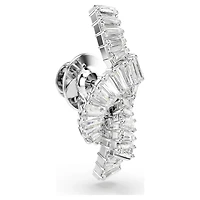 Matrix tack pin, Baguette cut, Knot, White, Rhodium plated by SWAROVSKI