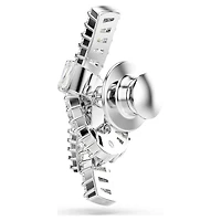 Matrix tack pin, Baguette cut, Knot, White, Rhodium plated by SWAROVSKI