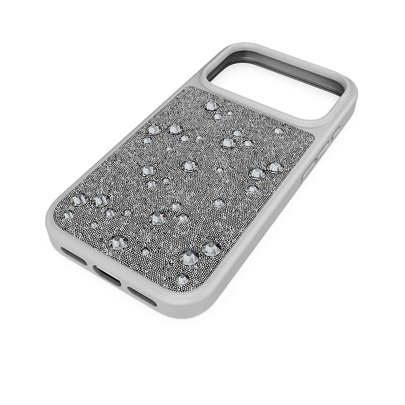 High smartphone case, Flat Back crystals, iPhone® 17 Pro, Silver Tone by SWAROVSKI
