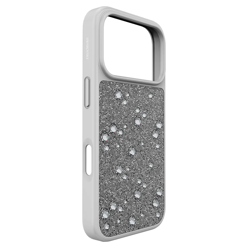 High smartphone case, Flat Back crystals, iPhone® 17 Pro, Silver tone by SWAROVSKI